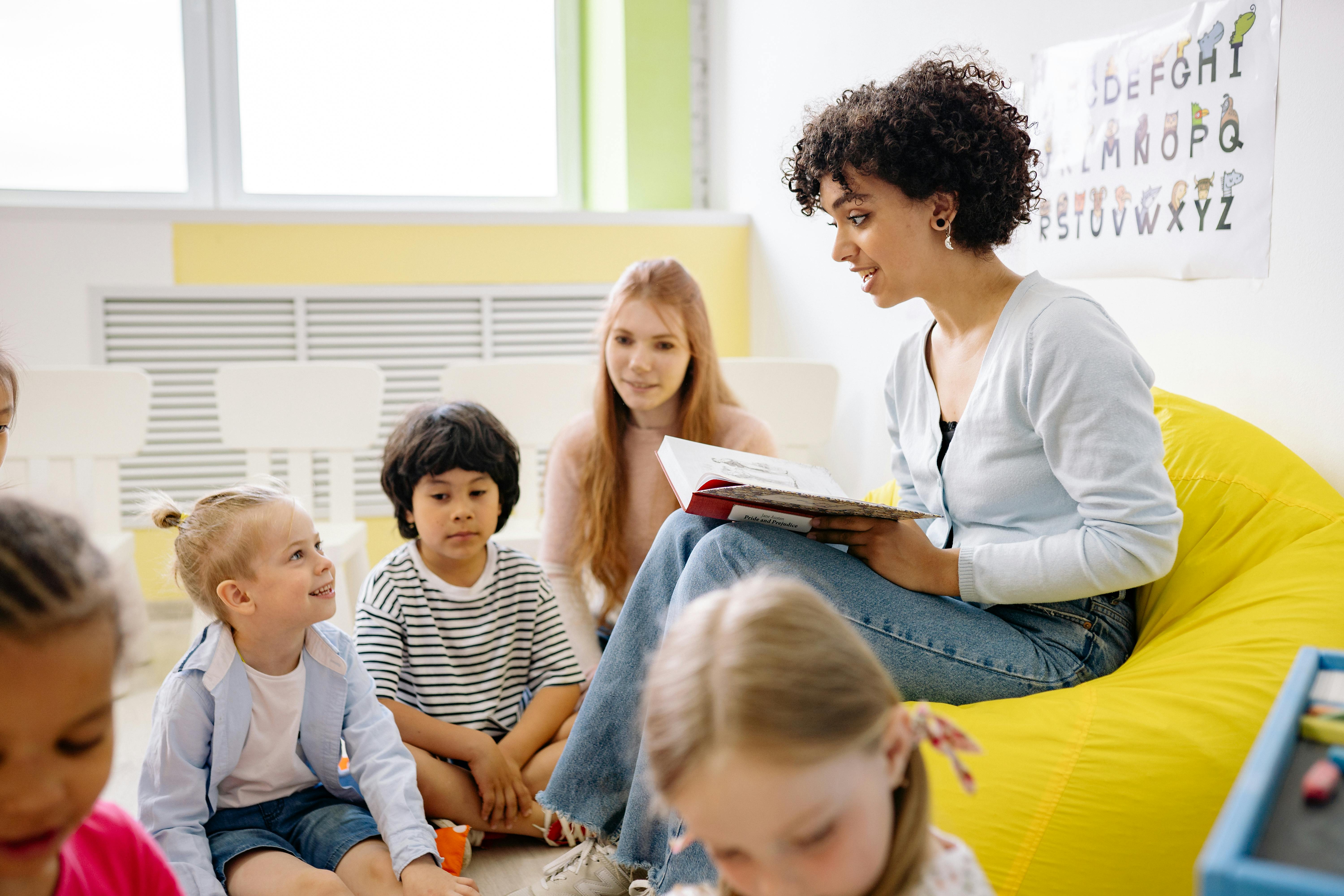 Children's library reading area