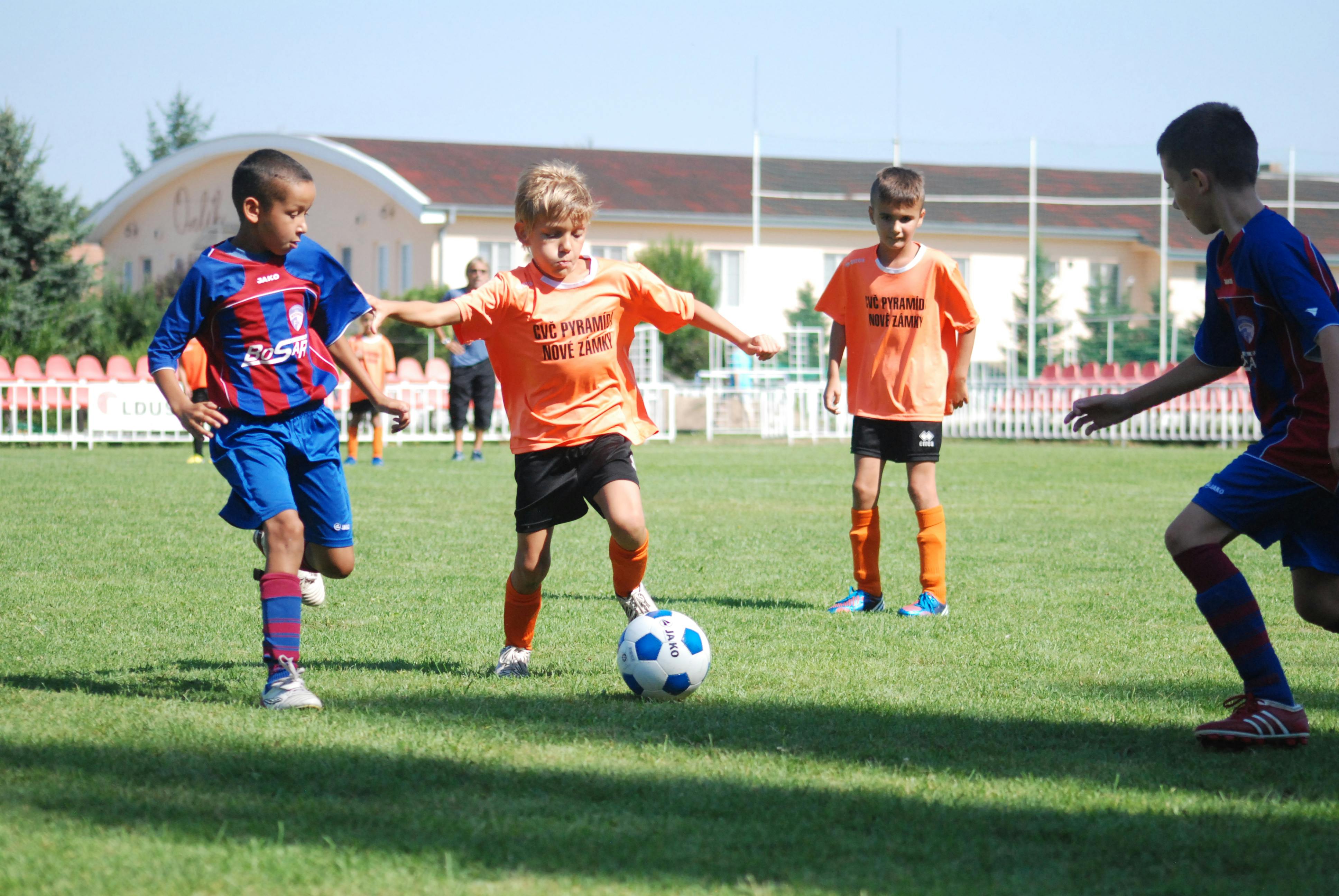 Children playing in a youth sports program